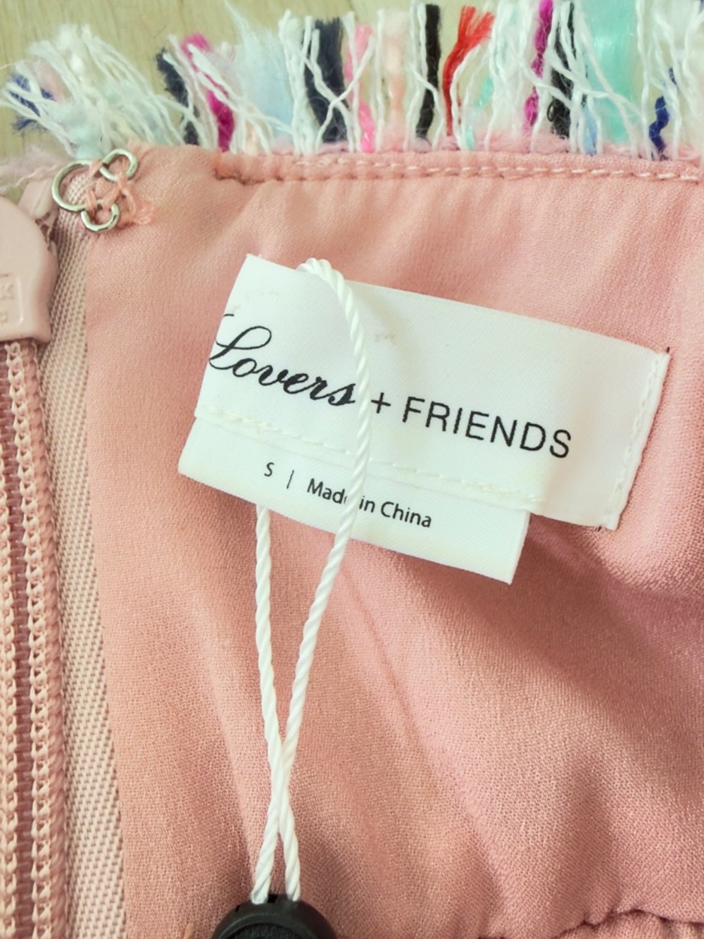 NWT Lovers + Frends Pink Tweed Ruffle-Hem Mini Dress - Picture 5 of 5